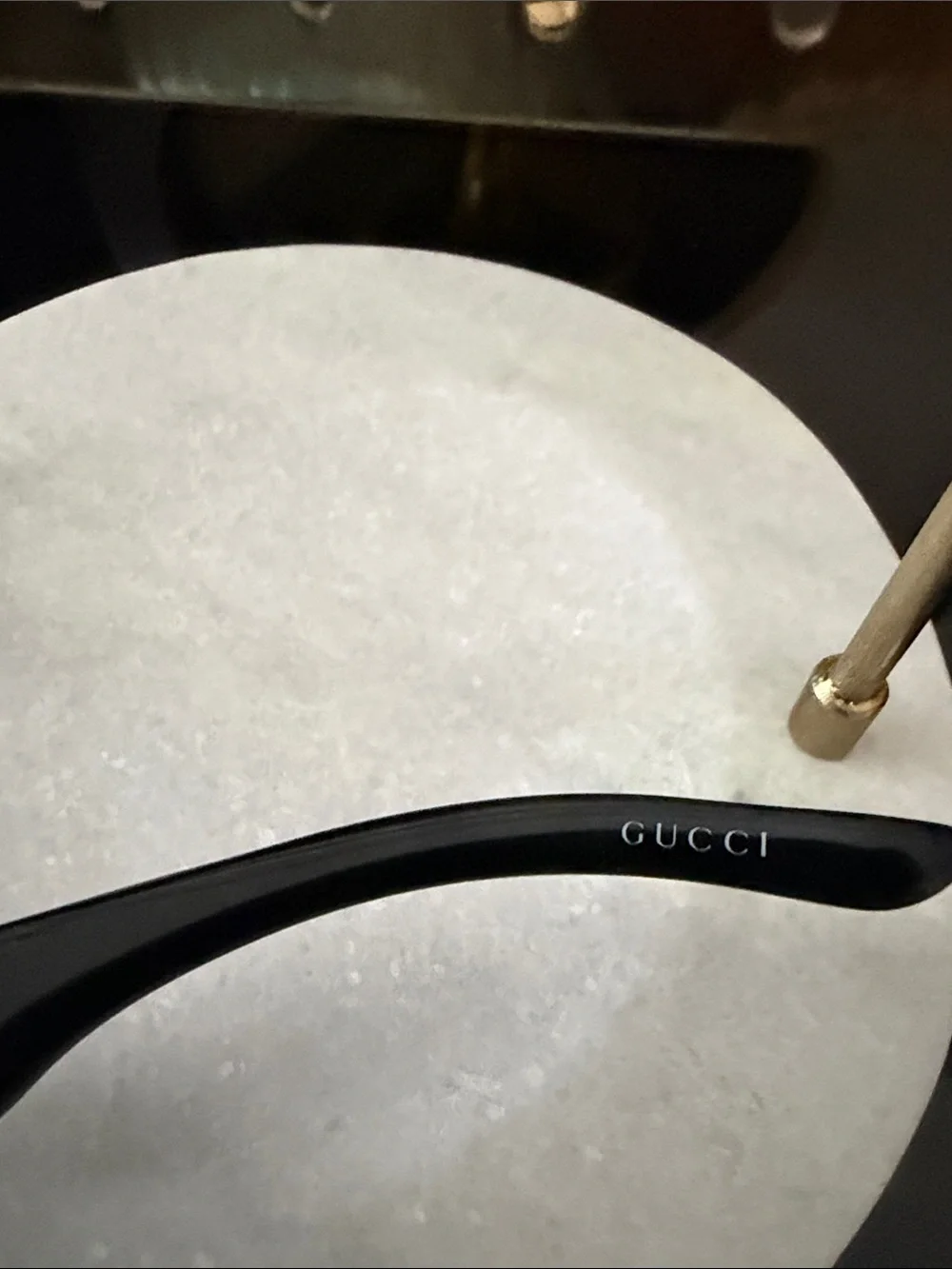 Gucci Black Rectangular Logo Sunglasses